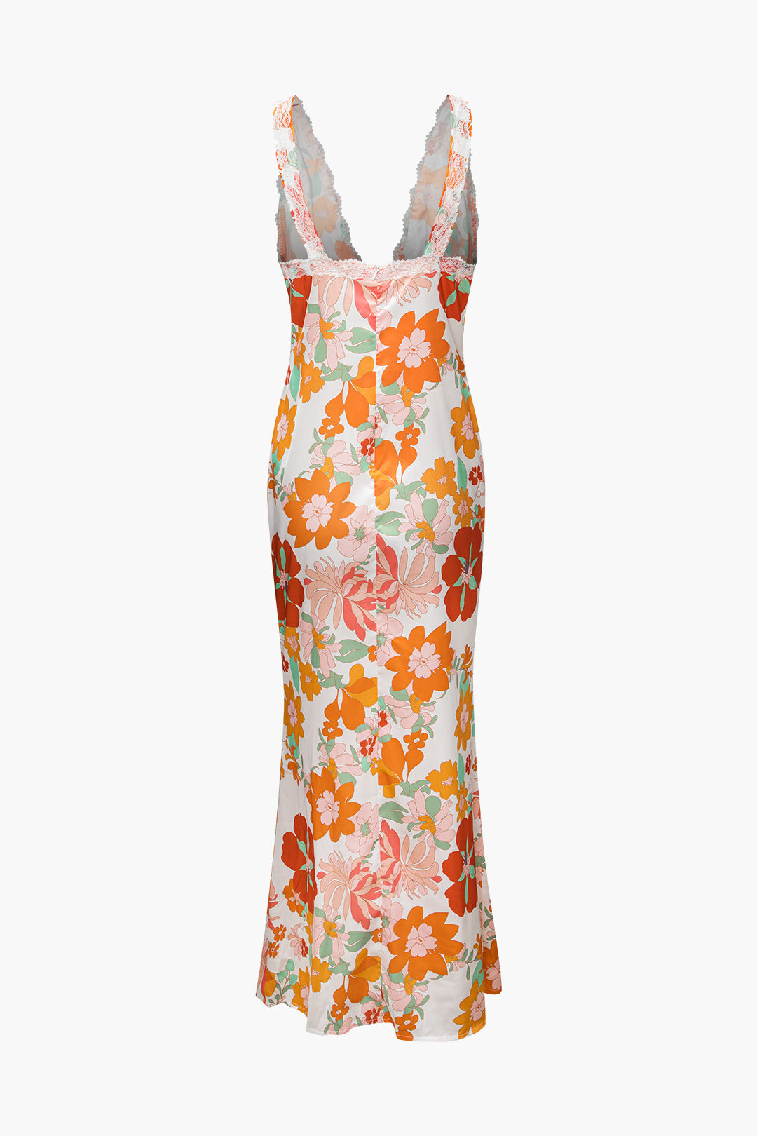 Maxi-jurk met bloemen en kant