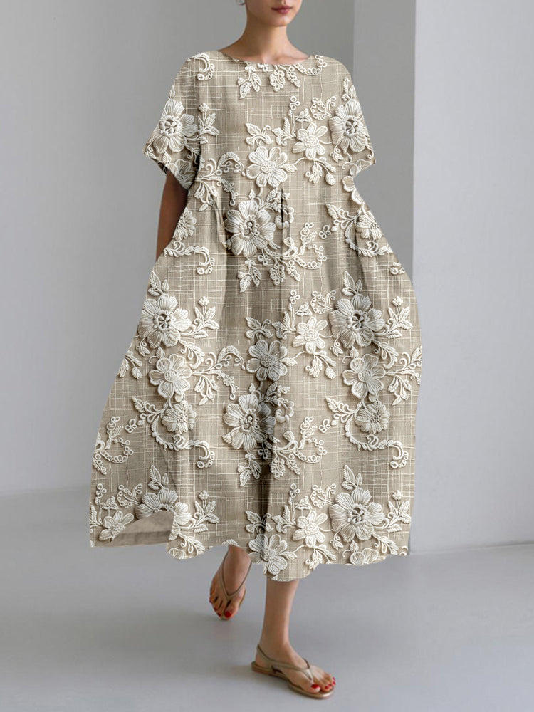 Midi Jurk met Bloesemprint voor Dames
