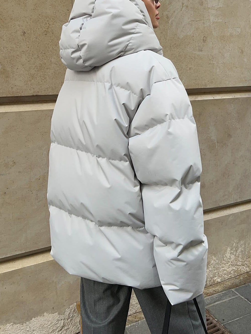 Saar Oversized Puffer Jacket | Hooded Hip-Length Jacket
