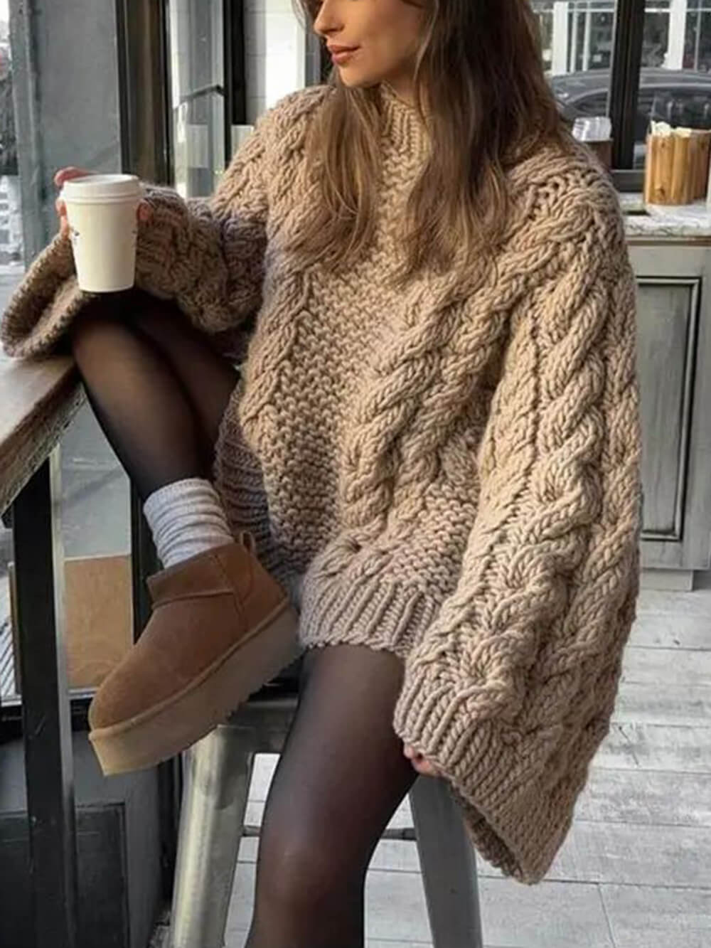 Isabella Cable Knit Sweater | Comfortable Warm Sweater