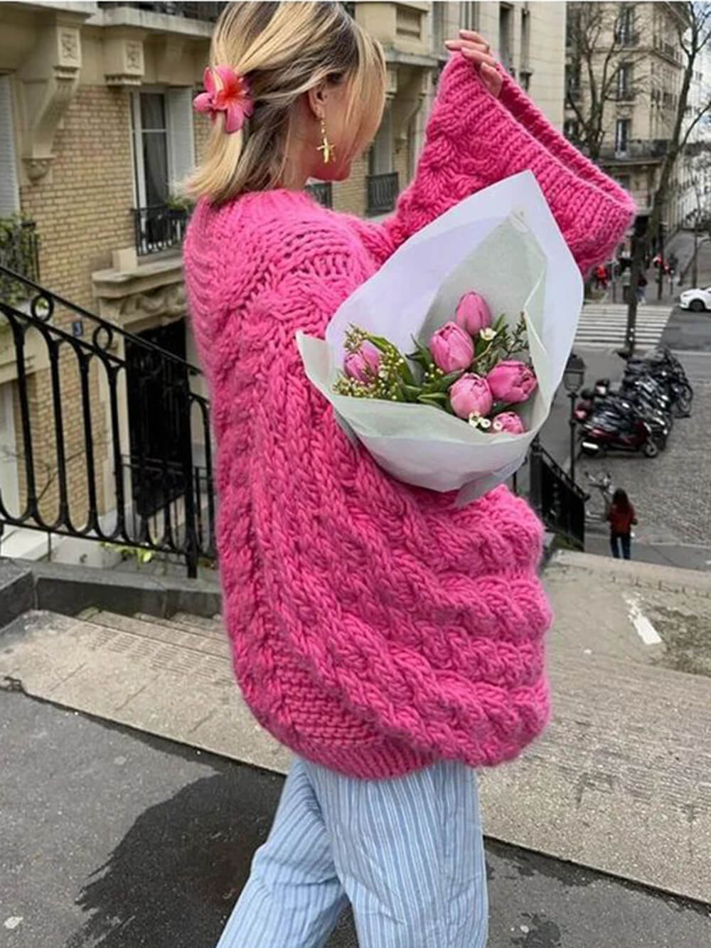 Isabella Cable Knit Sweater | Comfortable Warm Sweater