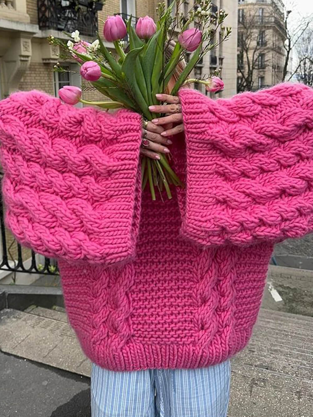 Isabella Cable Knit Sweater | Comfortable Warm Sweater