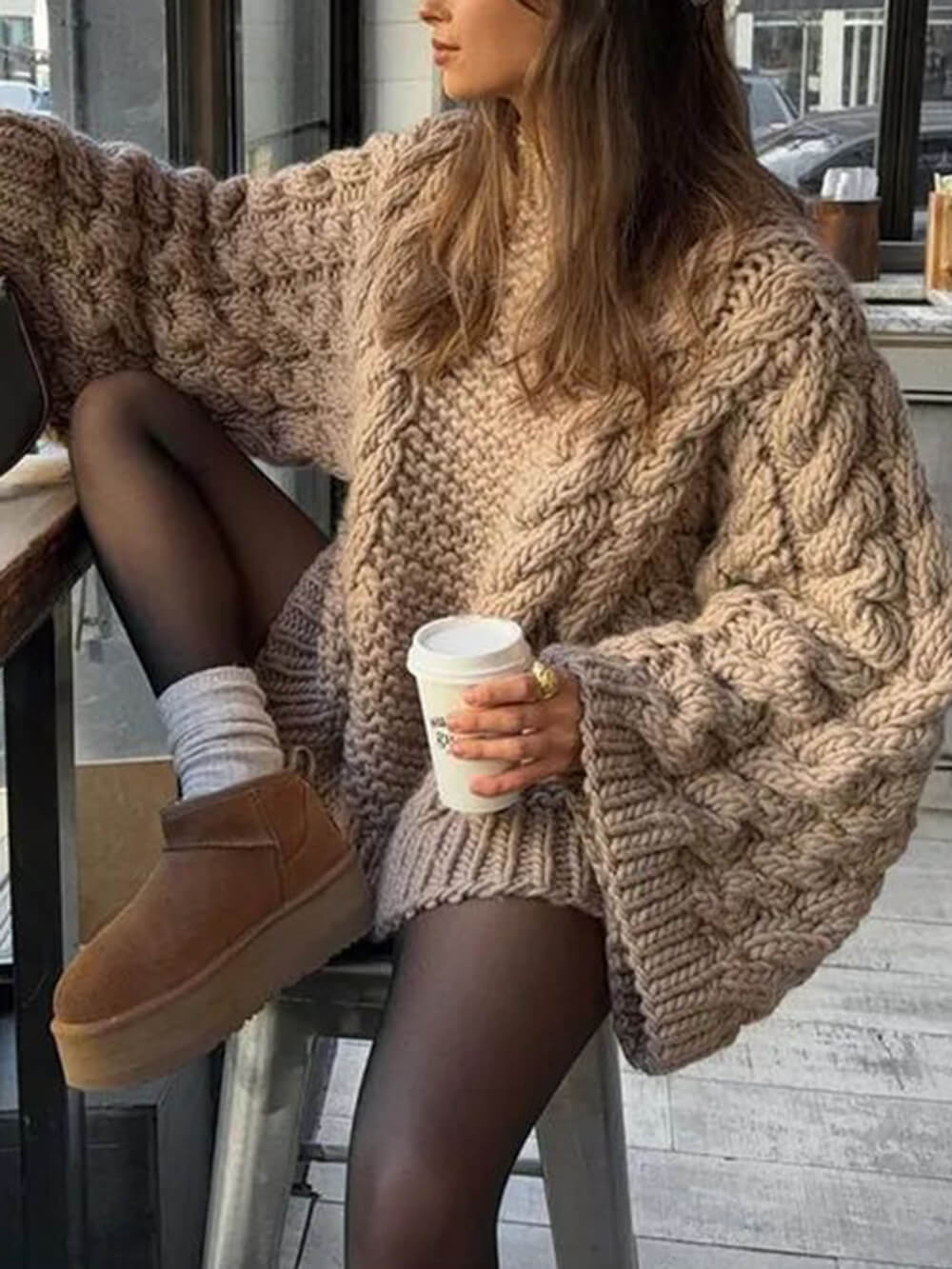 Isabella Cable Knit Sweater | Comfortable Warm Sweater