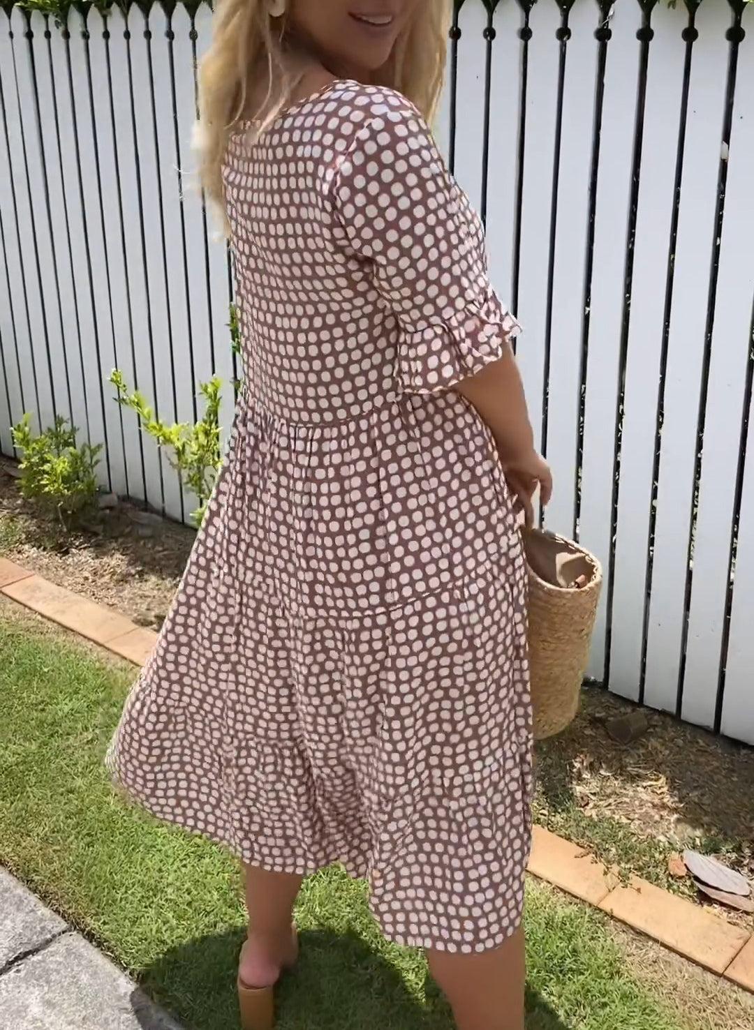 Zomerse Midi-jurk met Stippen voor Dames