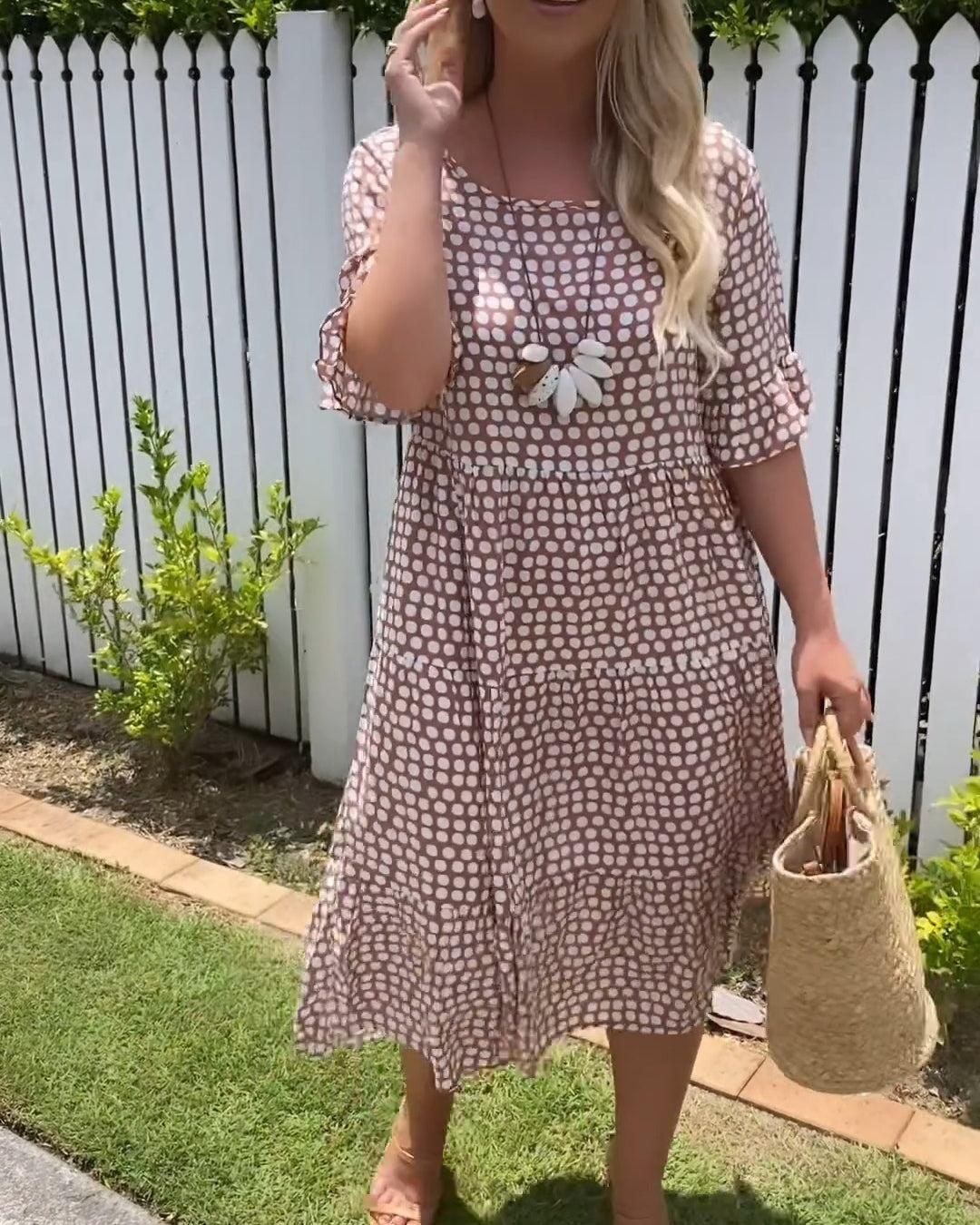 Zomerse Midi-jurk met Stippen voor Dames