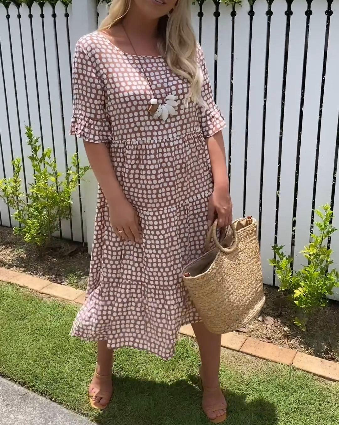 Zomerse Midi-jurk met Stippen voor Dames
