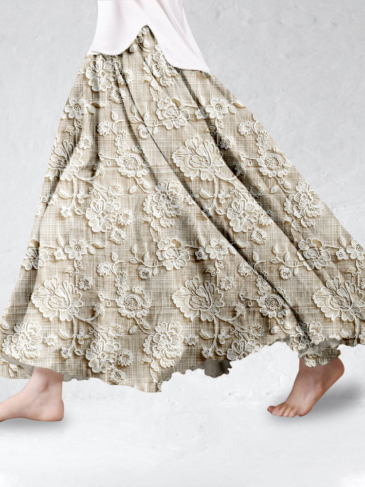 Rok met Petal Kantprint voor Dames