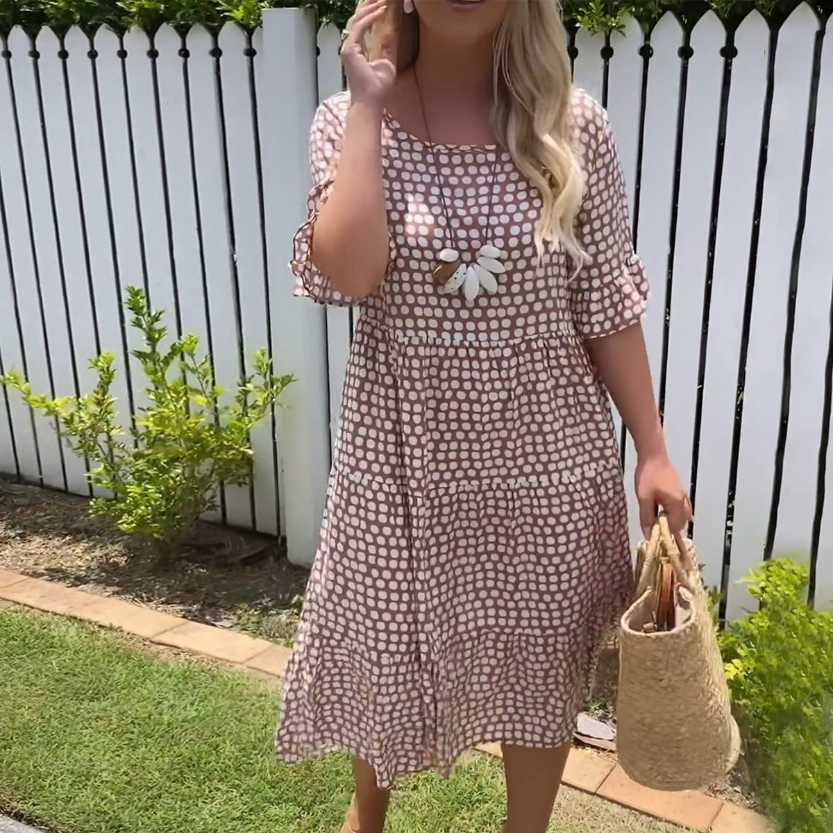 Zomerse Midi-jurk met Stippen voor Dames
