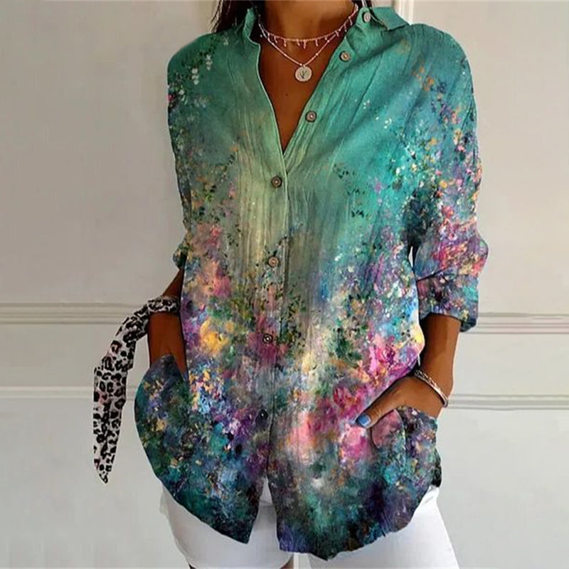 Vintage Kleurrijke Blouse voor Dames