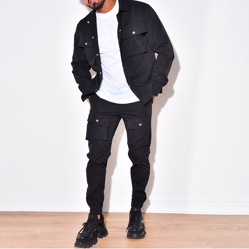 Slank Cargo Set met Jas in Modern Design voor heren