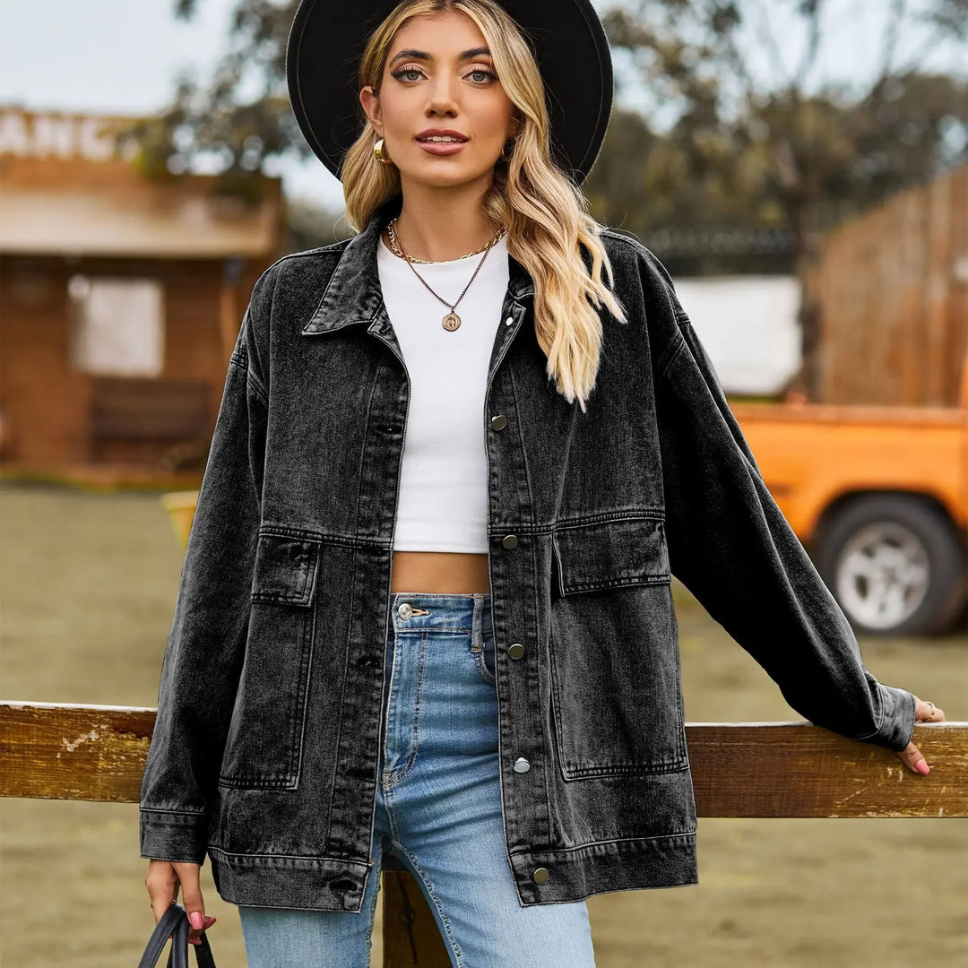 Dames spijkerjack – Oversized pasvorm – Distressed look – Knoopsluiting – Casual stijl