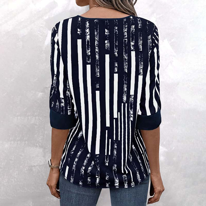 Vintage Gestreepte Blouse voor Dames