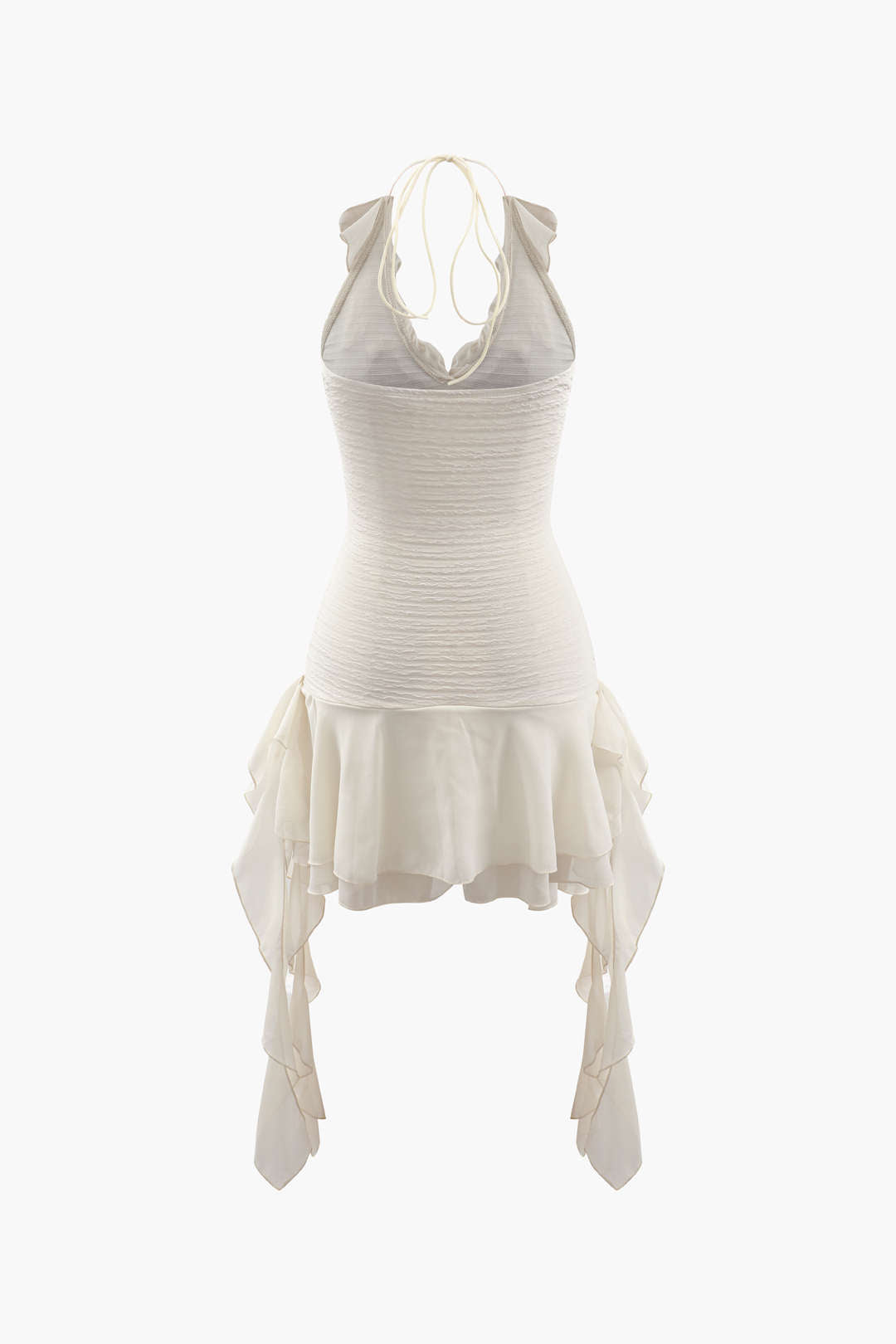 Halter Neck Ruffle Mini Jurk