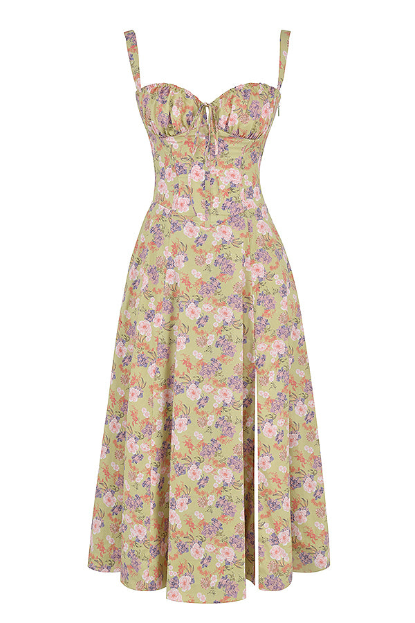 Dames Bloemen Bustier Midriff Taille Shaper Jurk