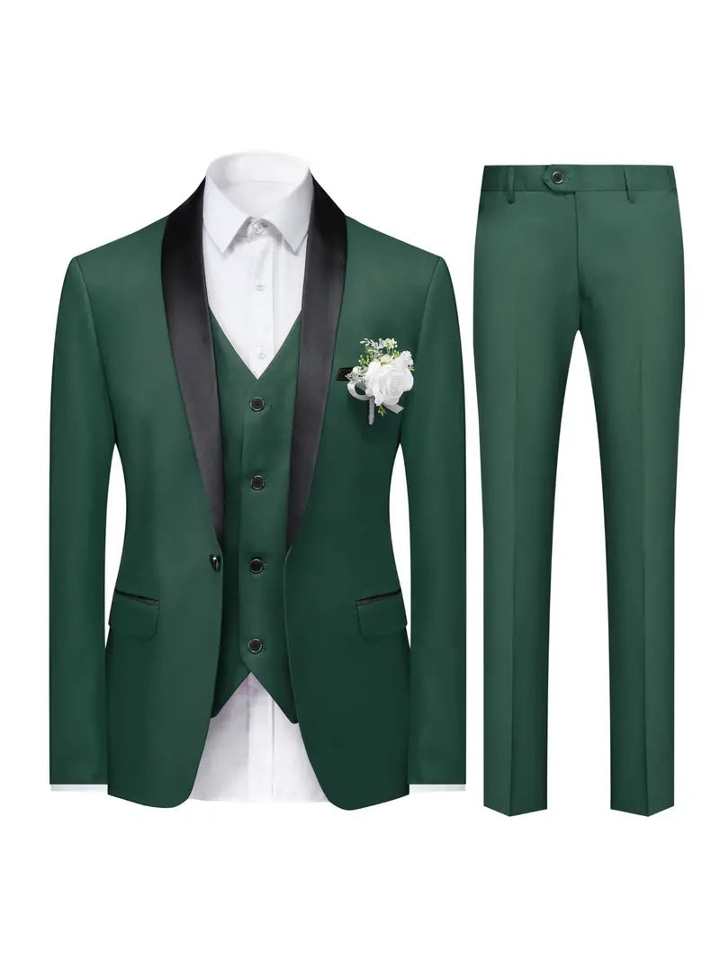 3-Delig Slim Fit Pak – Verfijnde Look voor Zaken en Bruiloften
