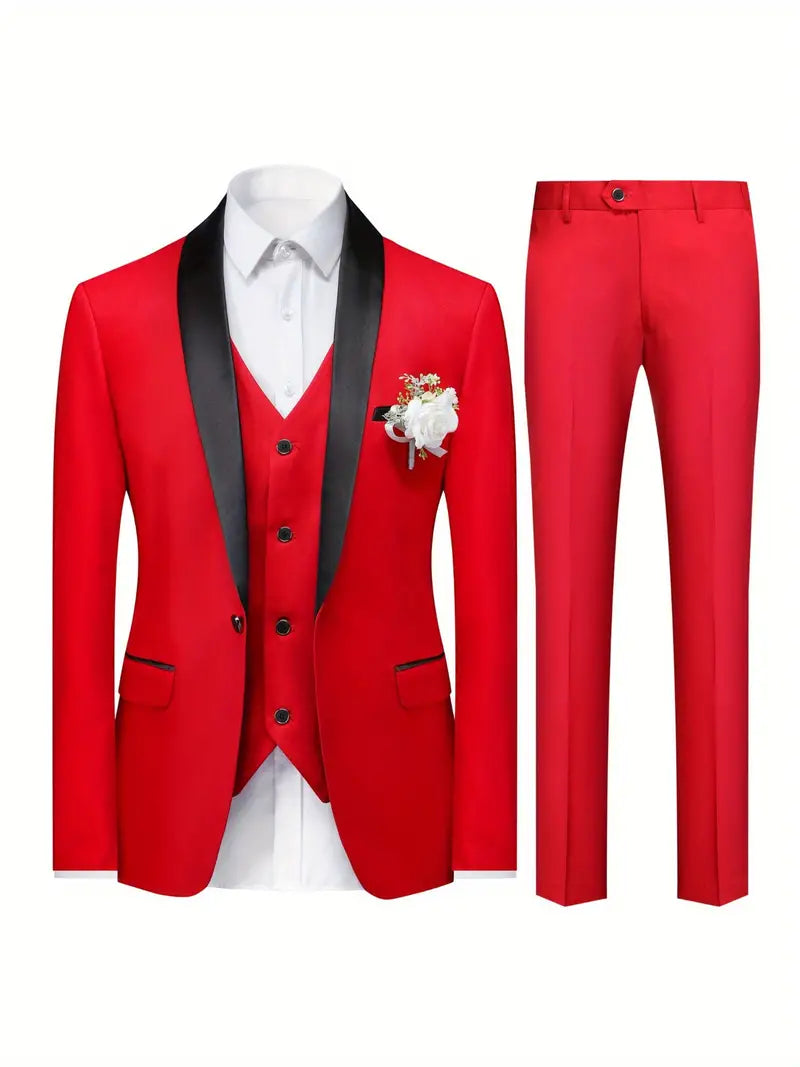 3-Delig Slim Fit Pak – Verfijnde Look voor Zaken en Bruiloften