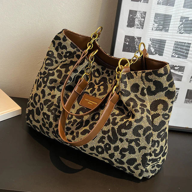 Stijlvolle Dames Luipaardprint Handtas