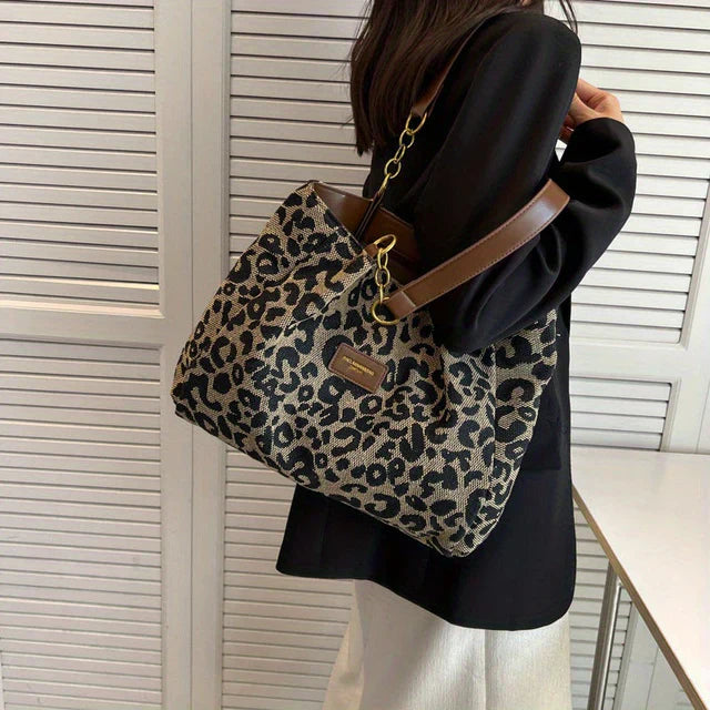 Stijlvolle Dames Luipaardprint Handtas