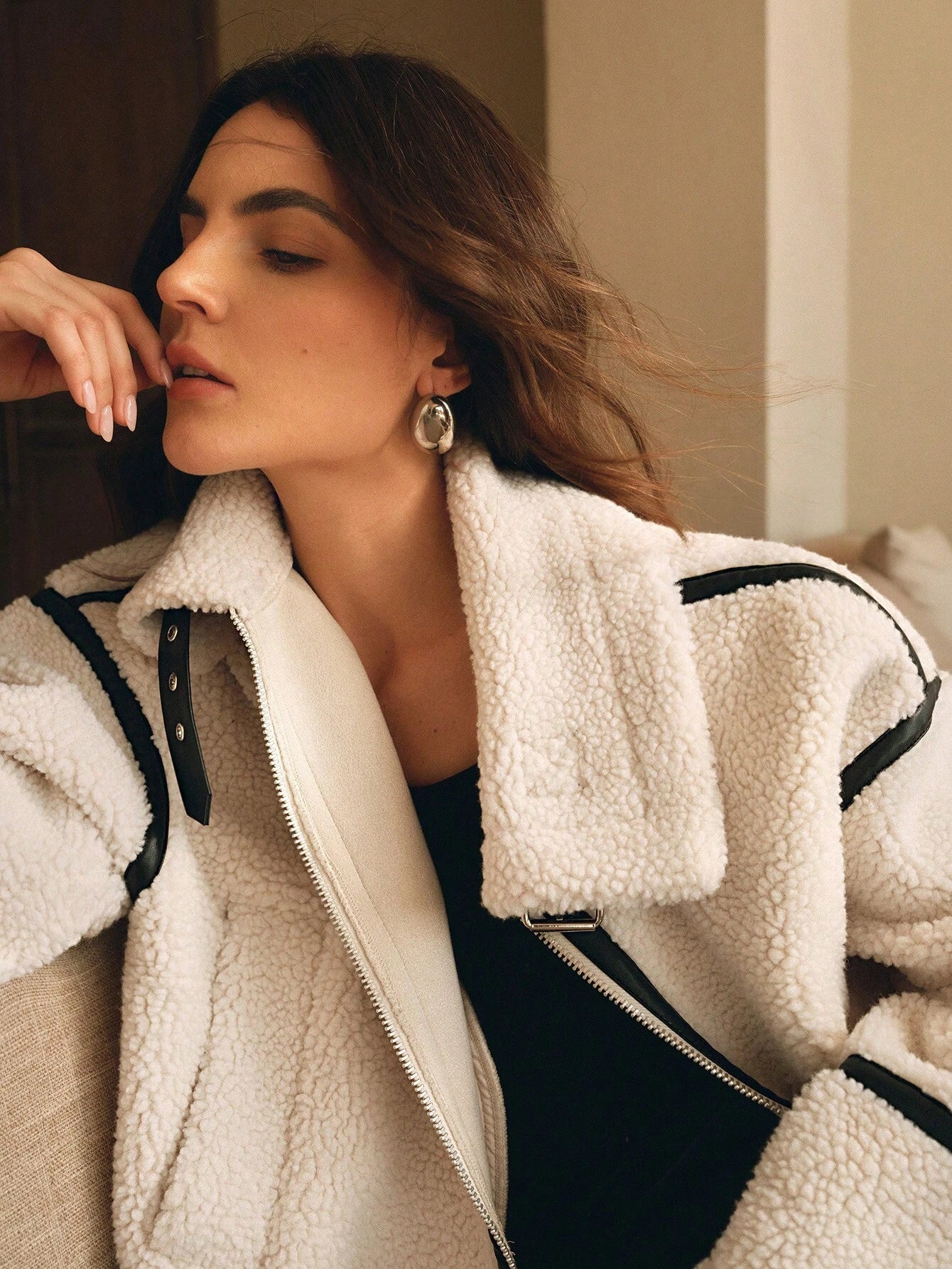 Sophie Biker Jacket | Relaxed Fit Jacket With Contrasting Trim