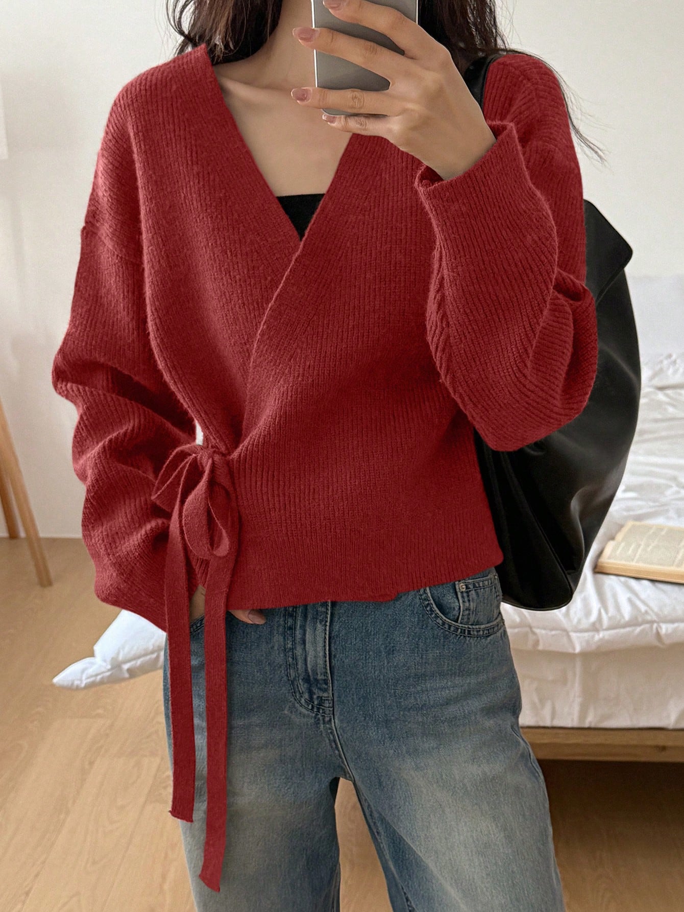 Olivia Knitted Wrap Sweater | Comfortable Soft Sweater