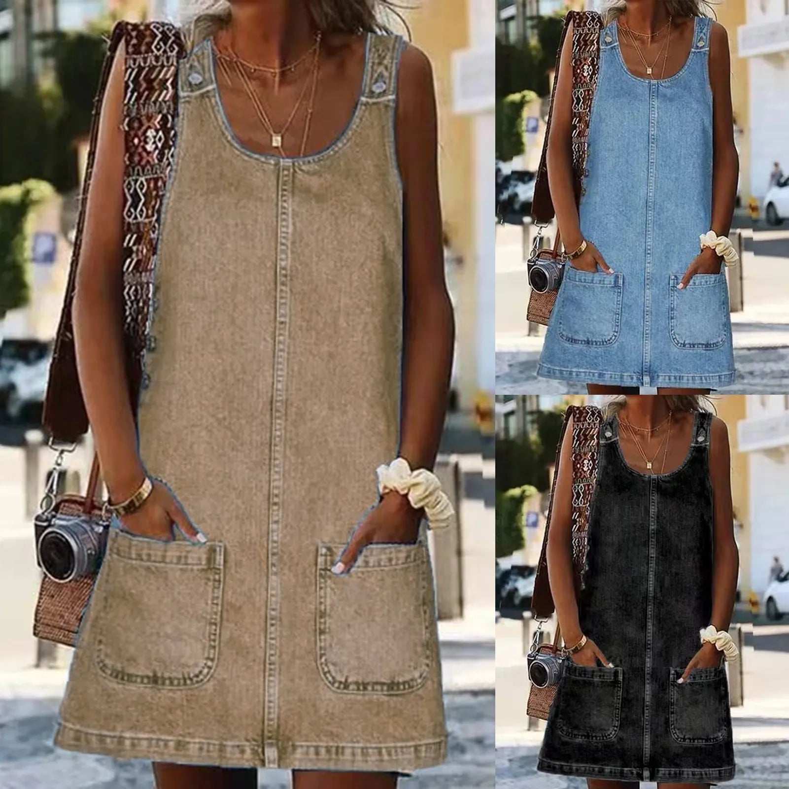 Elegante Mini Jurk met Mouwloos Design voor dames
