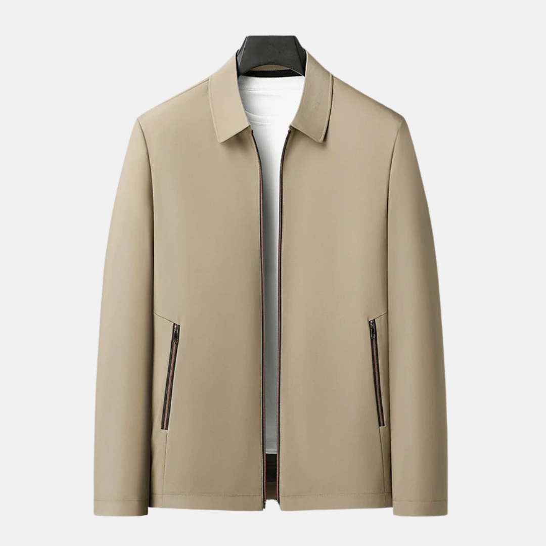 Men's Jacket - Woven Fabric - Regular Fit - Waist Length - Point Collar