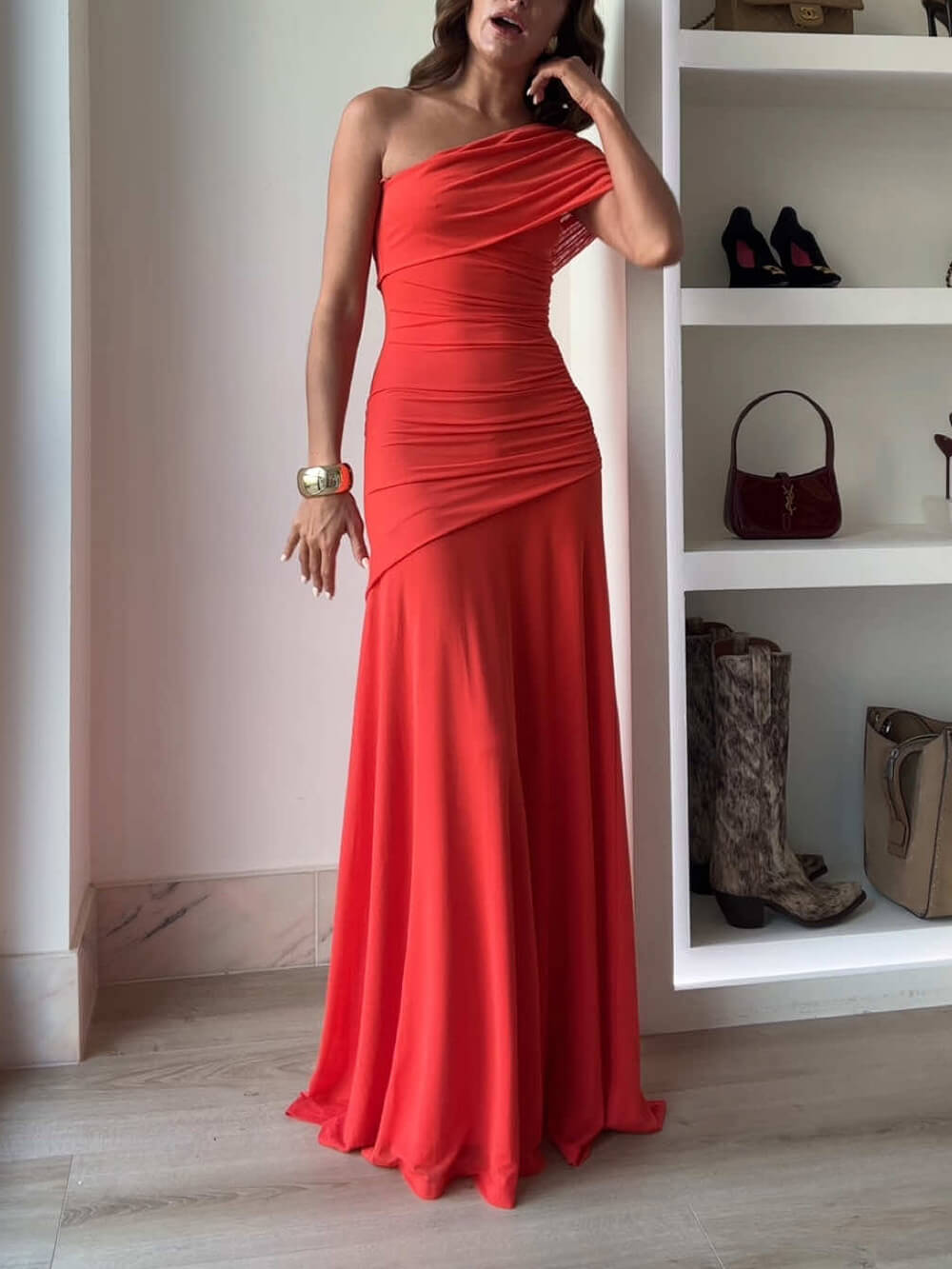 Stijlvolle Off-the-Shoulder Maxi Jurk