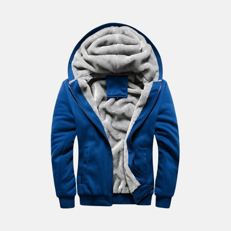 Men's Coat - Brushed Fabric - Hood - Waist Length