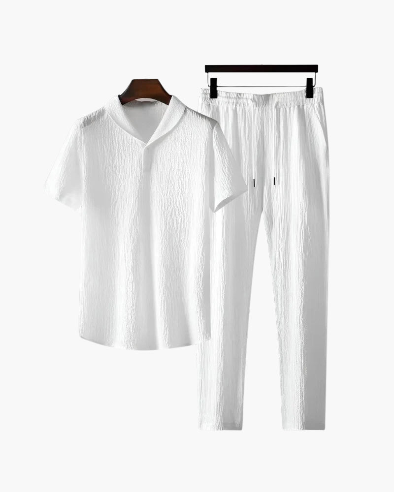 Comfortabele Katoenen Polo en Broek voor Heren