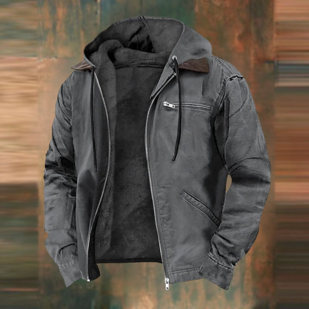 Heren Hooded Jack – Slim Fit – Fleece Voering – Ritszak – Casual Outdoor