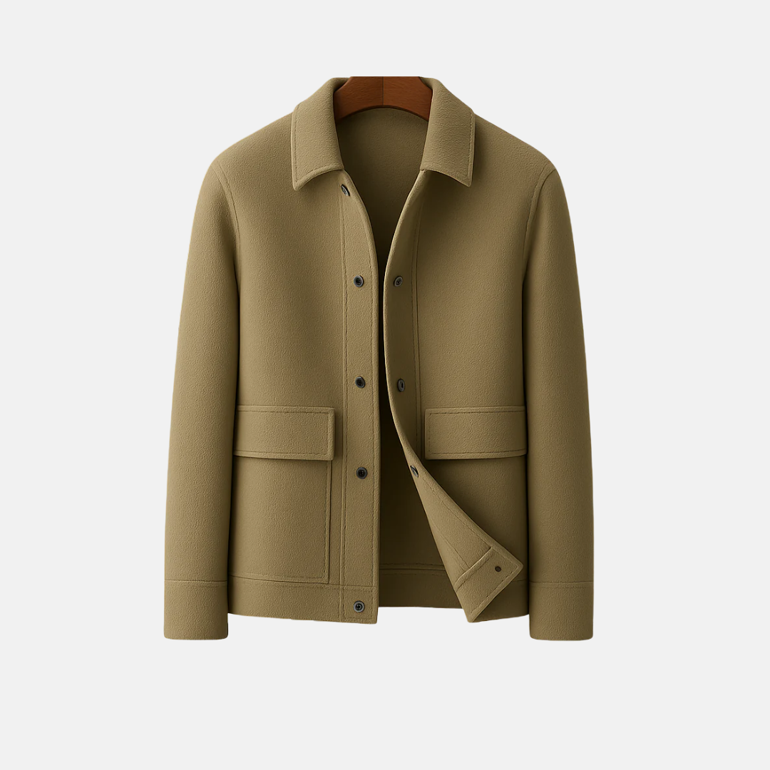 Men's Blazer - Woven Fabric - Tailored Fit - Point Collar - Snap Buttons