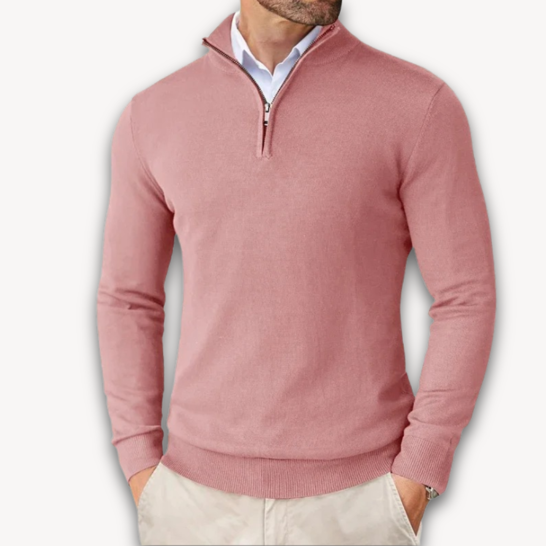 Lichtgewicht Katoenen Quarter-Zip Trui voor Heren – Casual