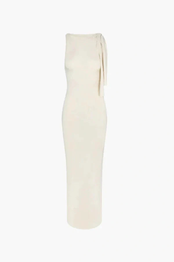Klassieke Dames Maxi Jurk met Halslijn