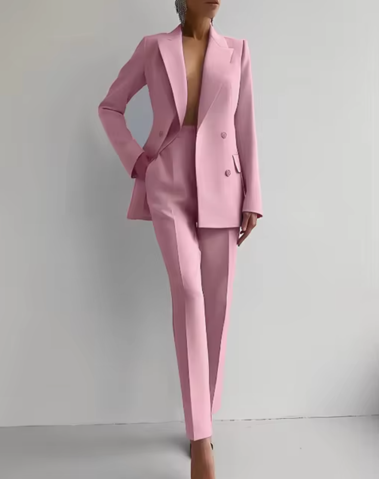 Tweedelige Set – Klassieke Blazer en Plooi­broek
