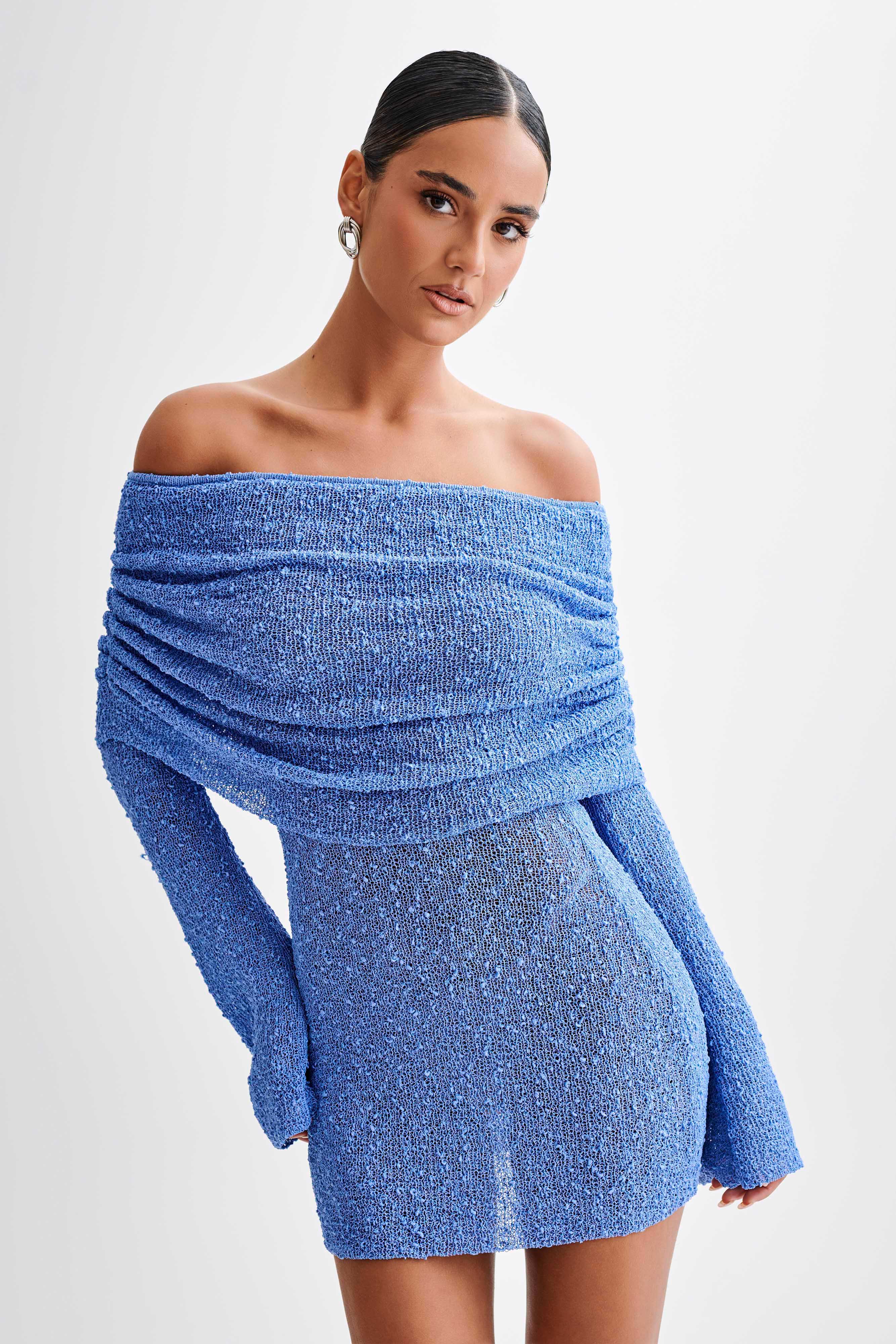 Elegante Off-Shoulder Gebreide Jurk voor Dames