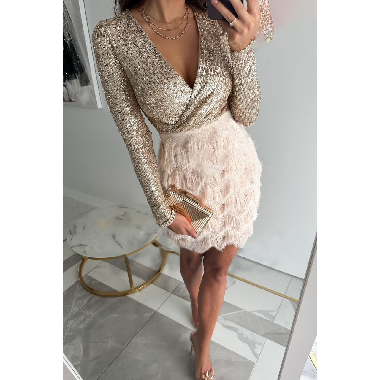 Stijlvolle Glitter Jurk – Perfect voor Feesten