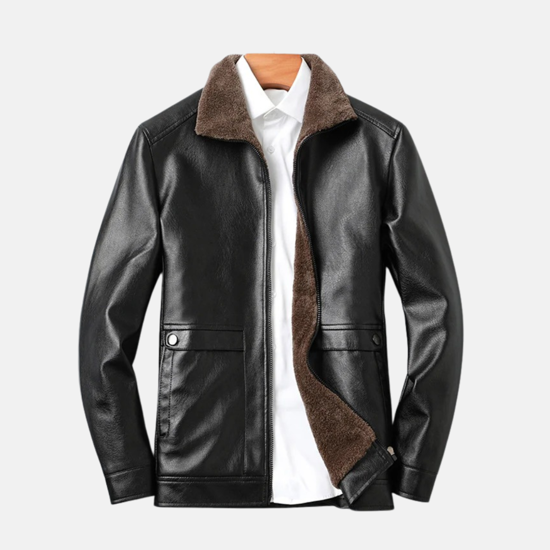 Men's Jacket – Regular Fit – Fleece Lining – Stand-up Collar – Zipper – Flap Pockets