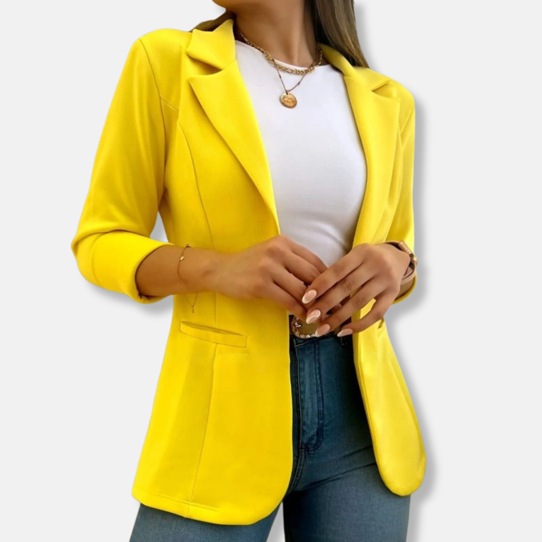 Women's blazer – Tailored fit – Three-quarter sleeve – Notched lapel – Flap pockets