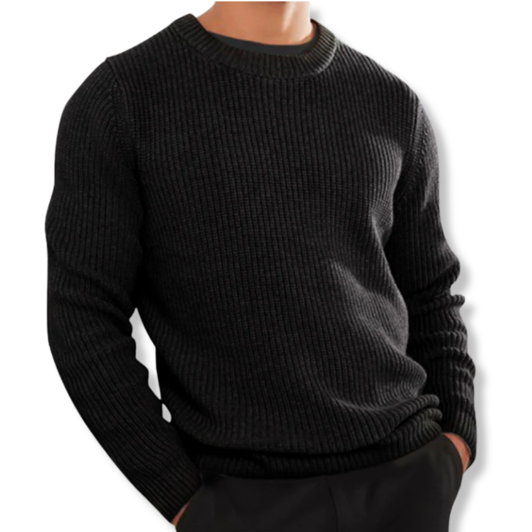 Men's Sweatshirt – Relaxed Fit – Ribbed – Long Sleeves – Round Neck