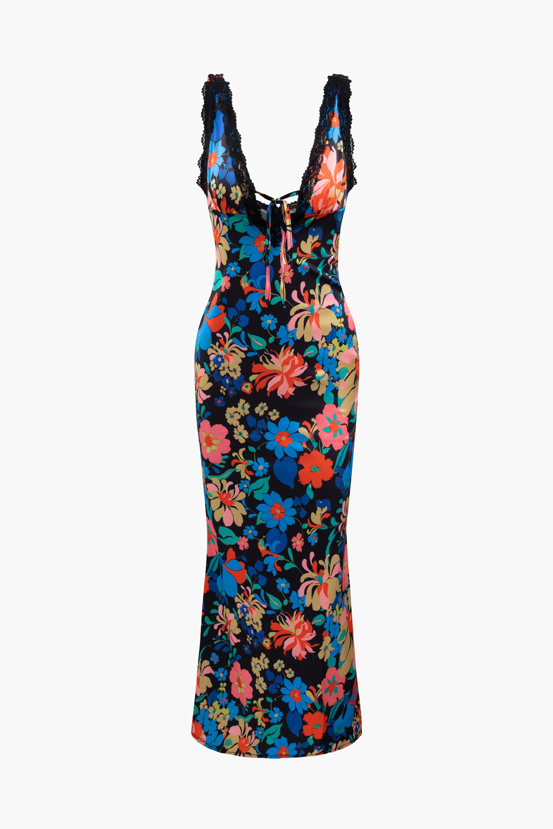 Maxi-jurk met bloemen en kant