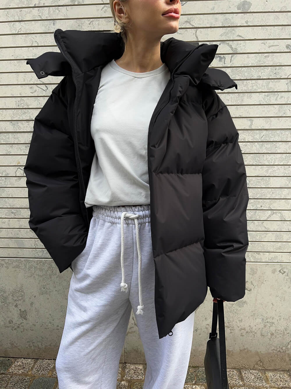 Saar Oversized Puffer Jacket | Hooded Hip-Length Jacket