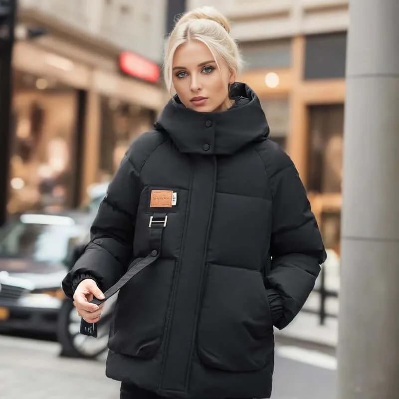 Dames Jas – Gewatteerd en Gevoerd – Oversized Pasvorm – Afneembare Capuchon – Halflang