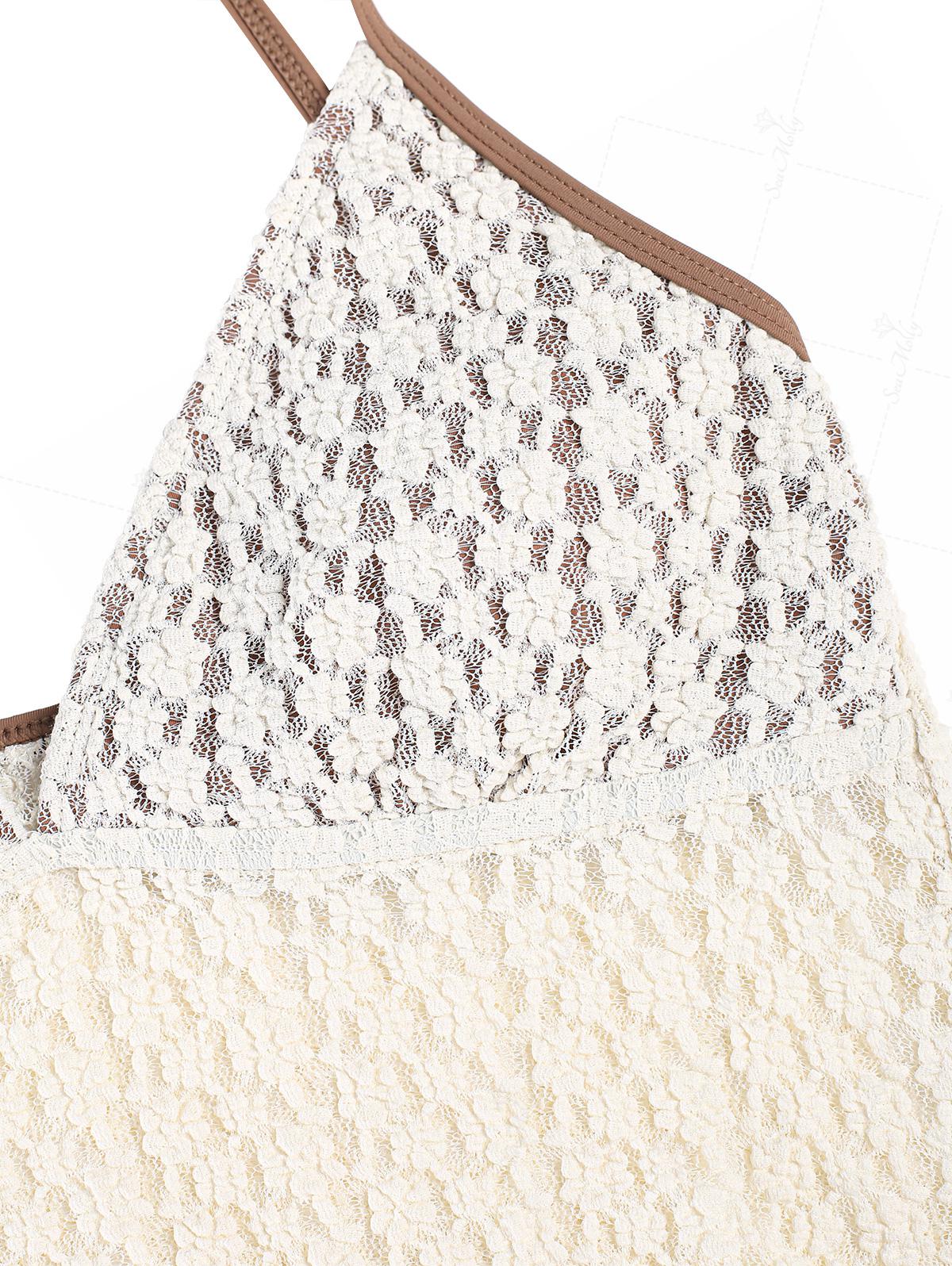 Vintage kanten jacquard bikini voor dames