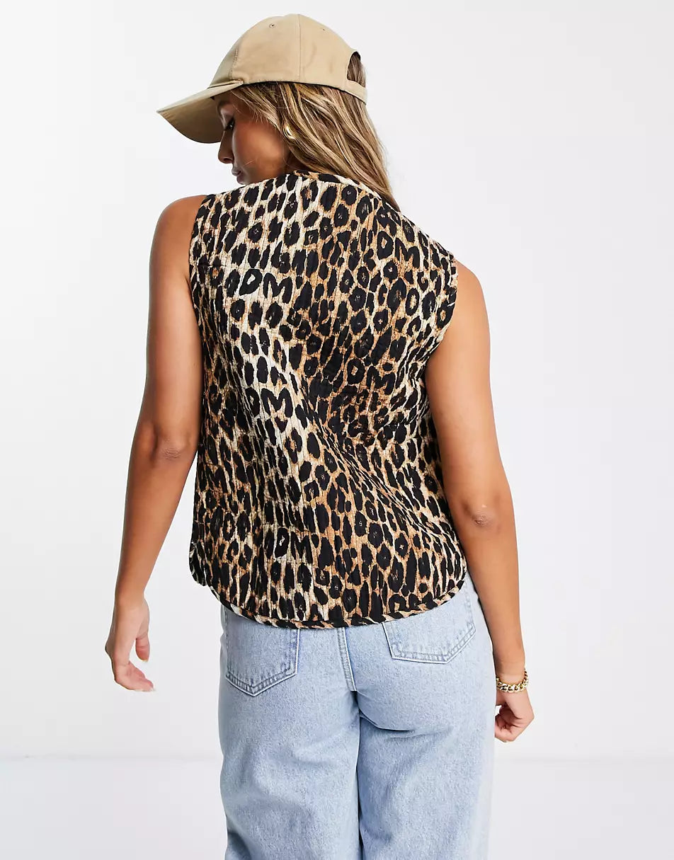 Trendy Lente Gilet met Luipaardprint  Voor Dames