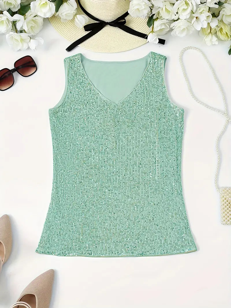 Mouwloze Top met Pailletten voor Dames