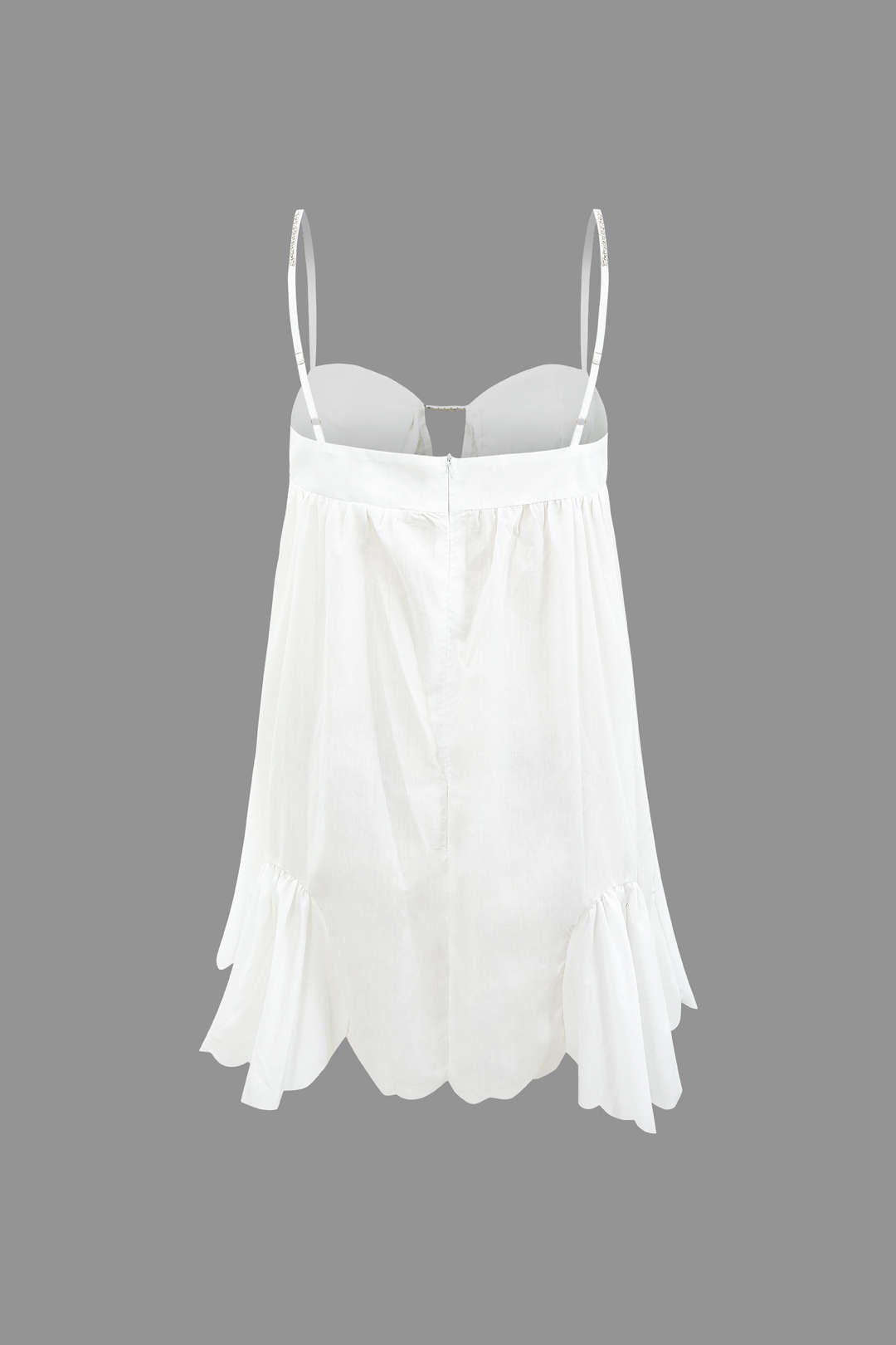V-hals Rimpel Decor Mini Jurk