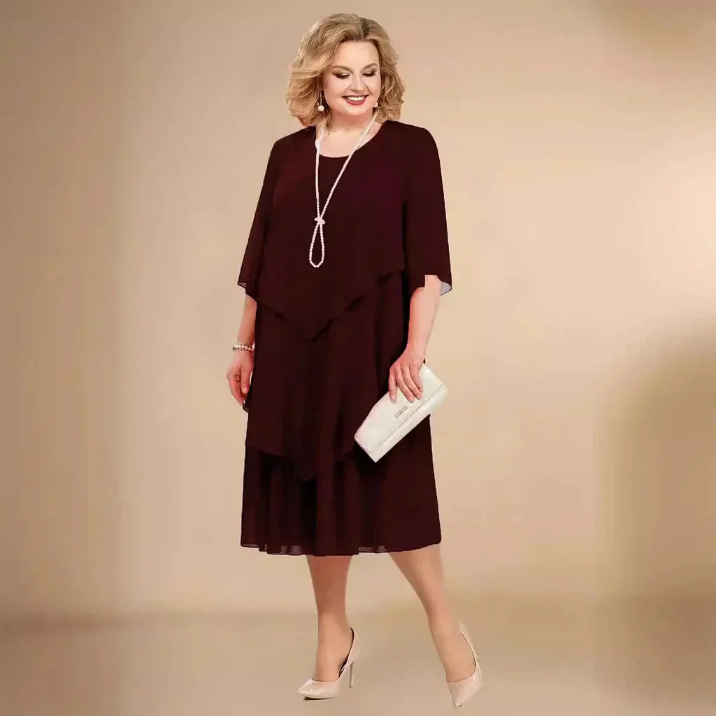 Midi Jurk met Gelaagde Zoom voor dames