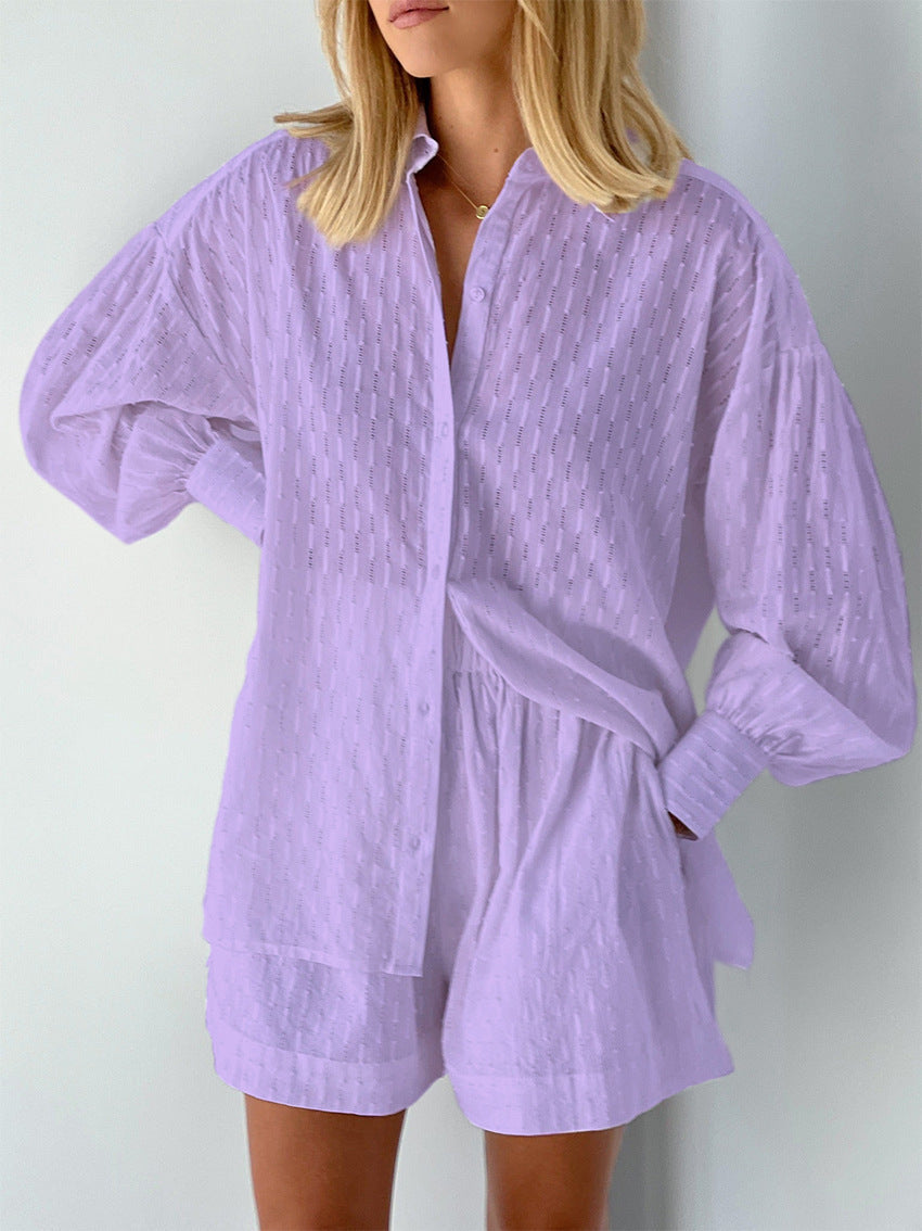 Luchtige Linnen Set met Blouse en Short voor Dames