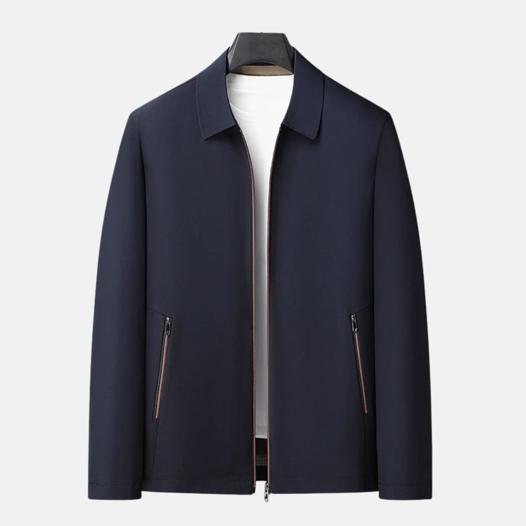 Men's Jacket - Woven Fabric - Regular Fit - Waist Length - Point Collar