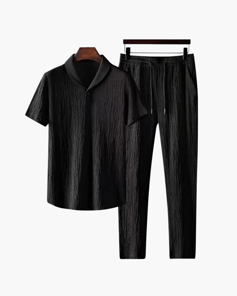 Comfortabele Katoenen Polo en Broek voor Heren